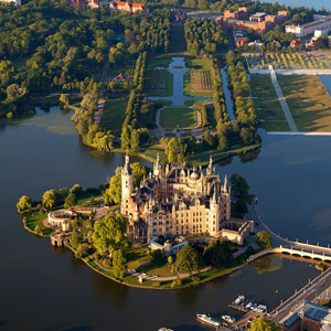 Schwerin Castle aerial view